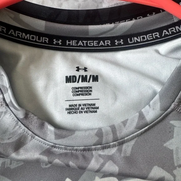 Under Armour Gray, White, and Black HeatGear Shirt - Picture 8 of 8